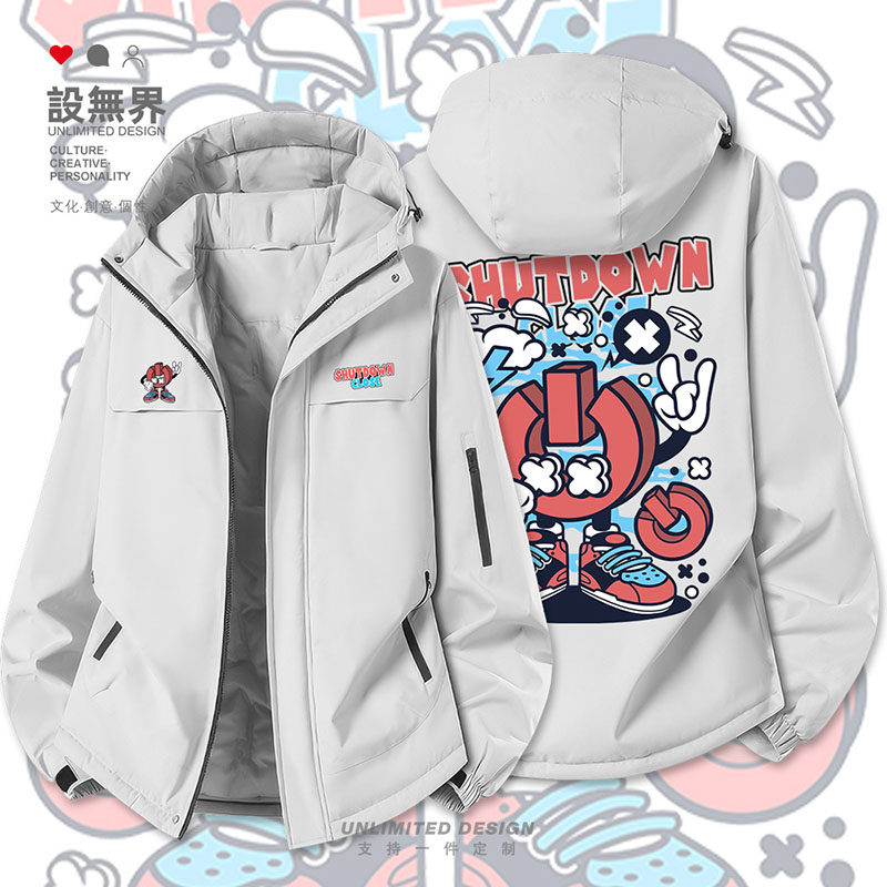 涂鸦插画关机符号恶搞加厚棉服男女连帽学生新款棉袄外套设 无界,男装,夹克,淘宝优惠券,粉丝福利购,淘宝优惠卷
