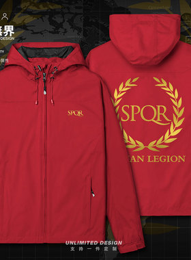 古罗马帝国军团SPQR旗帜欧洲历史冲锋衣男女防水潮秋外套设 无界