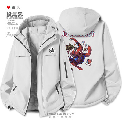 复仇者联盟周边记者蜘蛛棉服外套