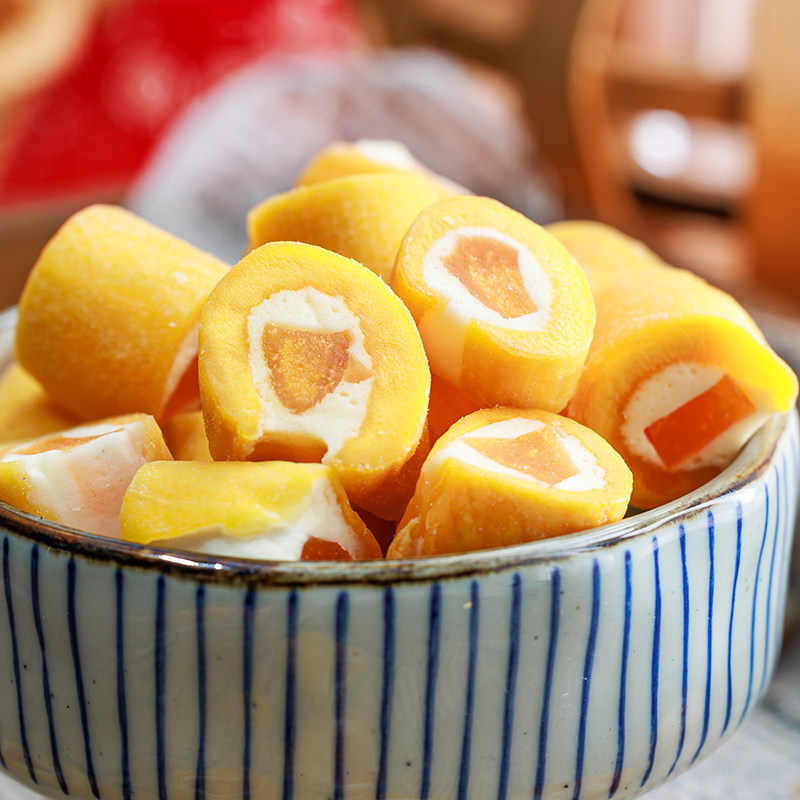 寻脆记芒果抱黄桃手工网红零食黄桃奶糕芒果干水果干果脯休闲零食