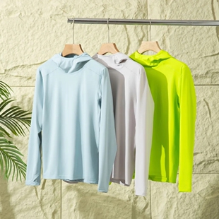 超柔超轻！情侣款式！吸汗排湿运动长袖T恤户外弹力速干连帽上衣