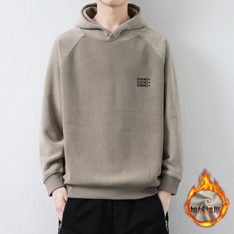 厚莫兰绒连帽卫衣奥粒绒外套