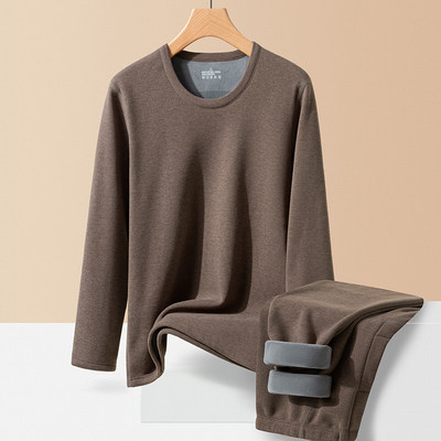 冬防寒保暖内衣套装男羊毛打底衫