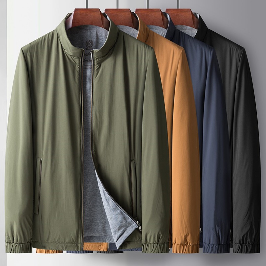 正反两面穿立领夹克商务休闲外套