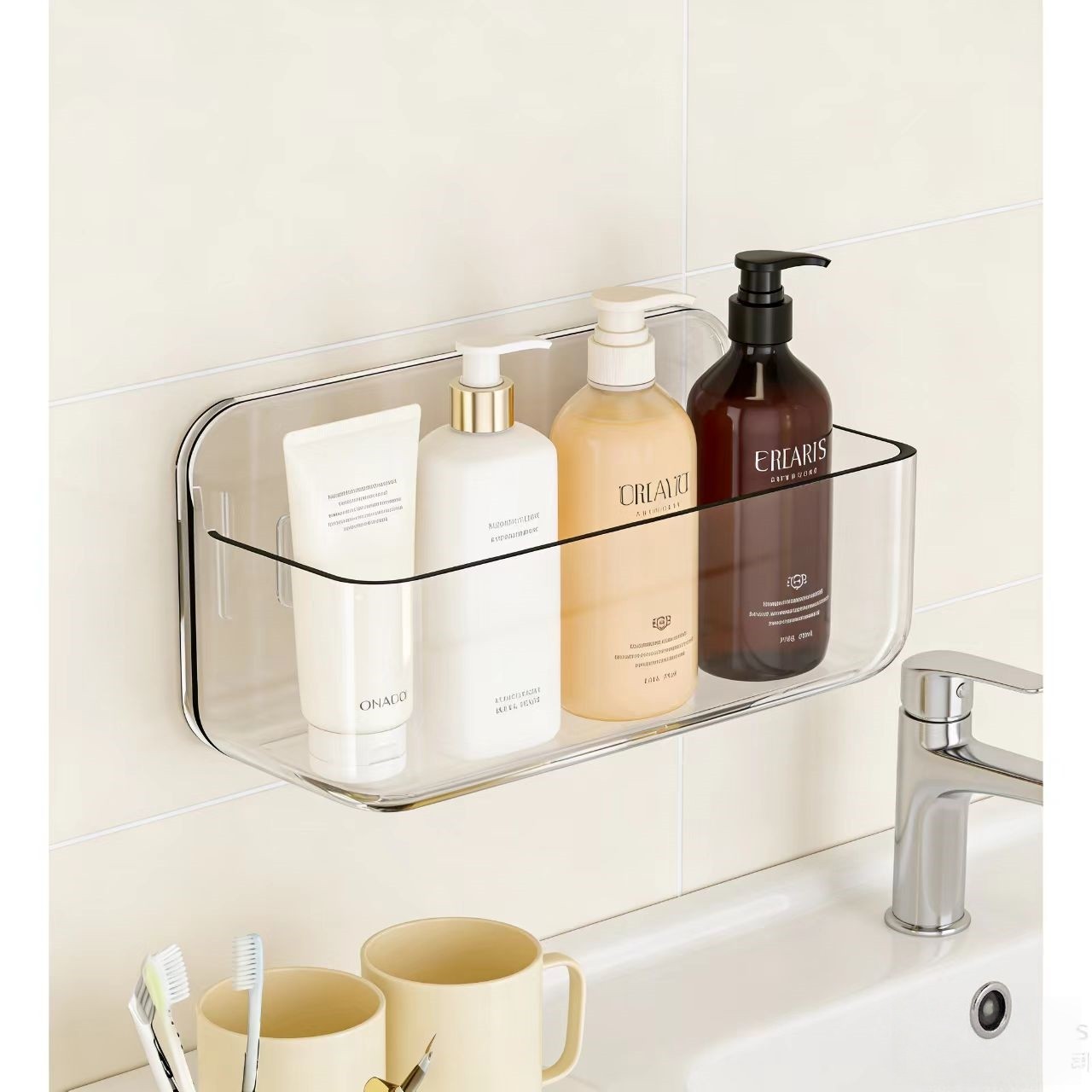 洗漱台墙上置物架免打孔卫生间洁面巾收纳浴室洗手区整理架收纳架,家庭/个人清洁工具,浴室角架/置物架,淘宝优惠券,粉丝福利购,淘宝优惠卷