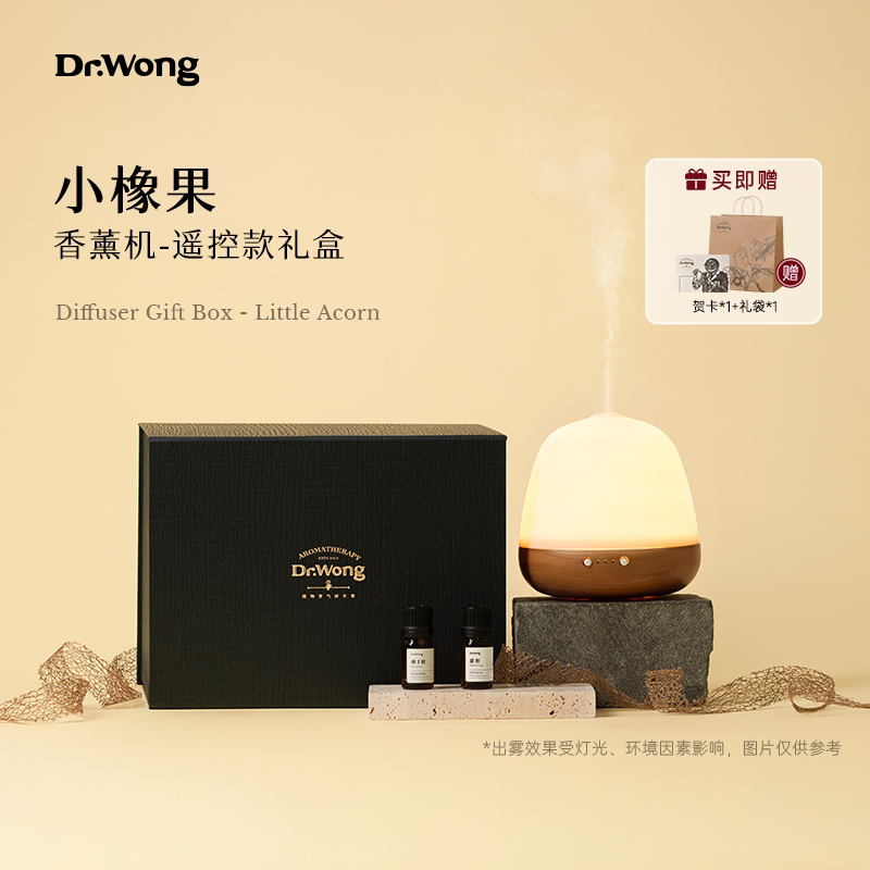 DrWong【母亲节礼物】小橡果香薰机遥控款礼盒精油超声波精油扩香