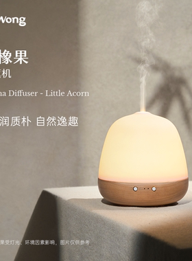 Dr.Wong「小橡果」香薰机8小时喷雾实木底座陶瓷外壳超声波加湿器