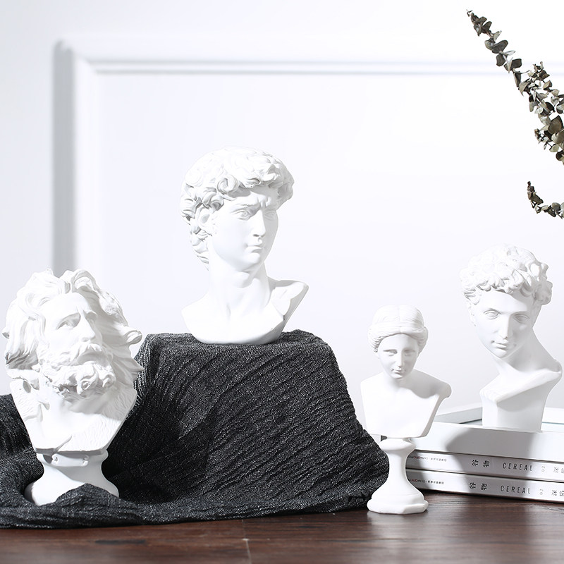 北歐人物雕塑擺件大衛石膏像藝術頭像創意家居客廳拍攝道具裝飾品在類目 家居飾品, 擺件中 - 來自Buy2taobao.com提供專業的淘寶代購服務