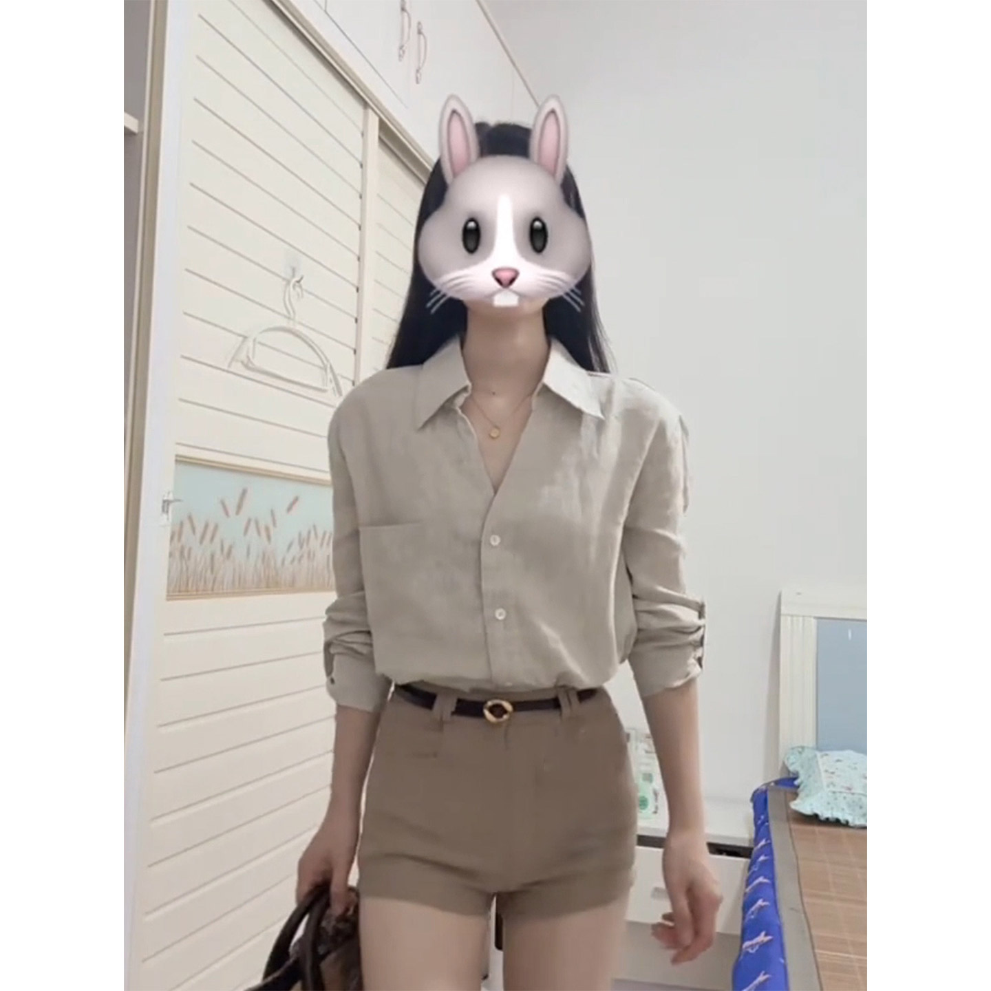 微胖复古老钱风通勤长袖polo衬衫