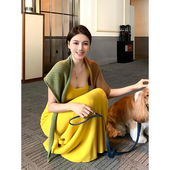 XZY 撞色针织披肩两件套 吊带连衣裙女25年夏季 微胖法式 高级感修身