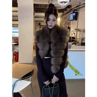 XZY 高级感外搭上衣 微胖老钱风复古环保毛绒马甲外套女25年冬季