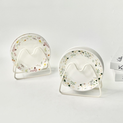 新款小碎花吐骨头碟自带收纳架