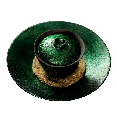 慕砚大漆盖碗手捏泡茶碗