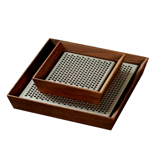 慕砚轻奢高级胡桃木茶盘家用功夫茶具沥水茶托盘创意储水干泡茶台