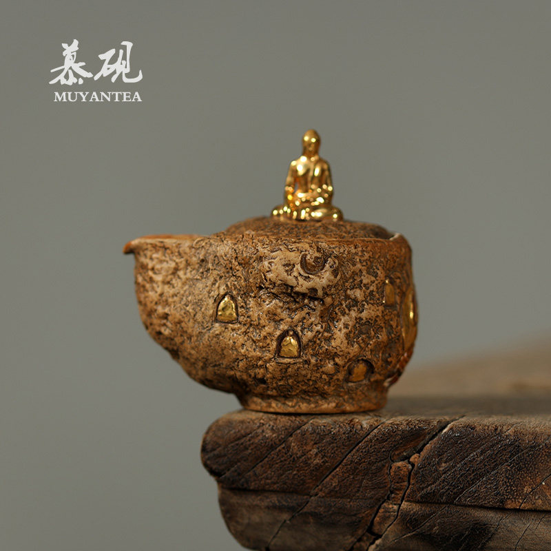 慕砚手作佛窟无相宝瓶壶敦煌石窟小品泡茶壶刘镇光手捏盖碗手抓壶