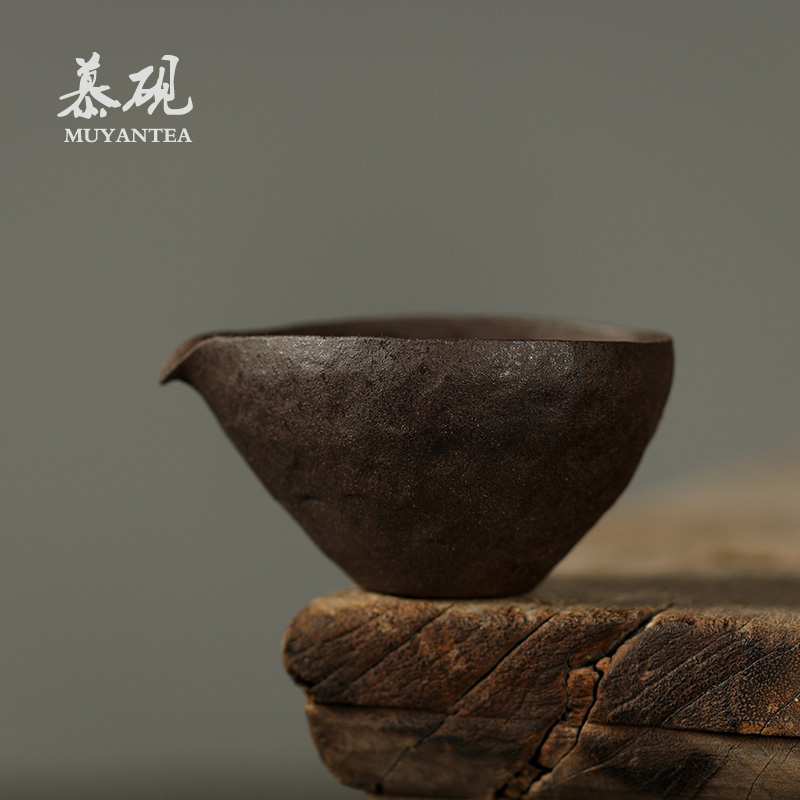 慕砚手捏薄胎陶制公道杯景德镇市日式侘寂风复古老岩泥公杯分茶器,餐饮具,公道杯,淘宝优惠券,粉丝福利购,淘宝优惠卷