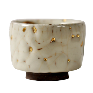 慕砚 手作志野烧主人杯日式描24k金开片志野茶杯品茗陶瓷功夫茶盏