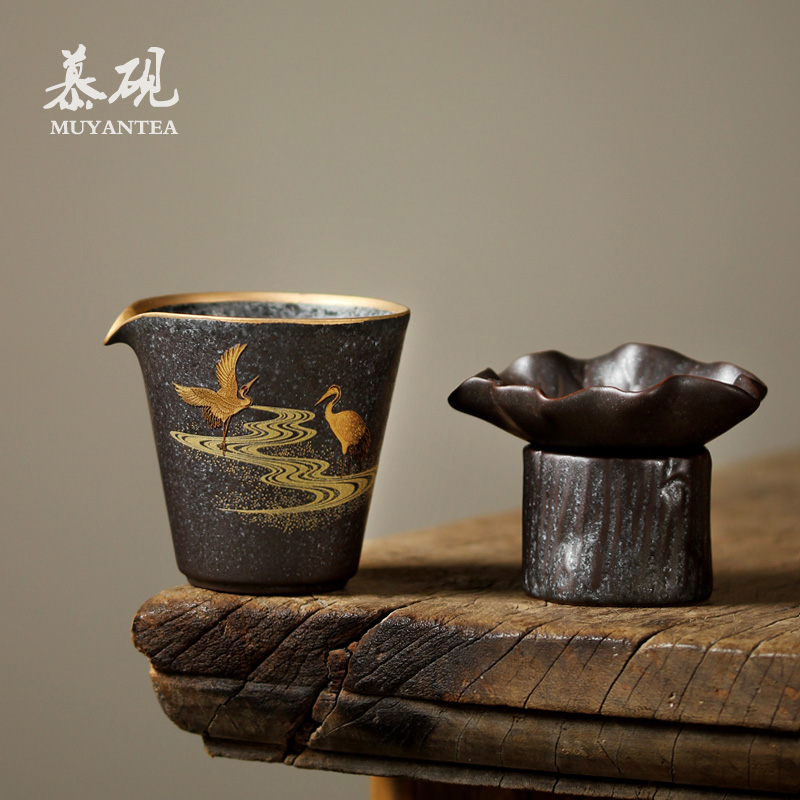 慕砚景德镇金鹤公道杯窑变天目