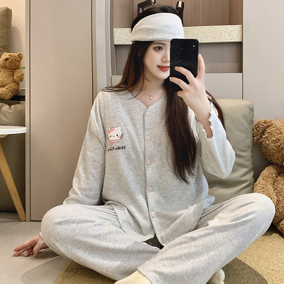 德绒月子服秋冬季新款十月份带胸垫产妇产后哺乳孕期孕妇睡衣大码