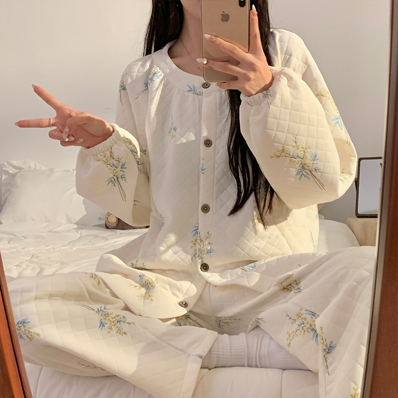 孕妇冬保暖待产服纯棉夹棉大宽松