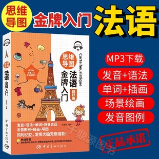思维导图法语超好用金牌入门法语自学入门教材你好法语教材走遍法国简明法语教程法语词汇渐进单词分类联想记忆语法发音场景会话