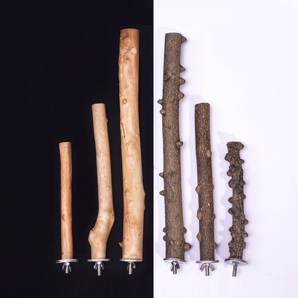 花椒木站杆鹦鹉用品磨爪磨牙棒嘴八哥画眉鸟玩具鸟笼站架原木树枝