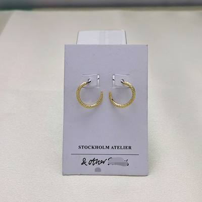 缀星外贸原单折扣otherstories/os镀真金蛇纹质感磨砂面耳环耳钉