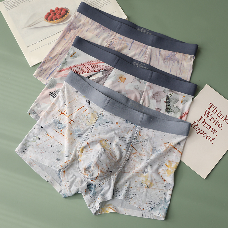 画内原创印花男生中腰内裤