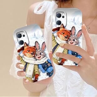 新款手机壳尼克朱迪适用OPPOReno7壳reno7pro套reno7se疯狂动物城情侣全保护套