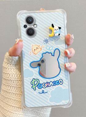 新款手机壳适用OPPOA96卡通A3时尚RealmeC51四角防摔镜面帕恰狗手机壳RENO13保护套