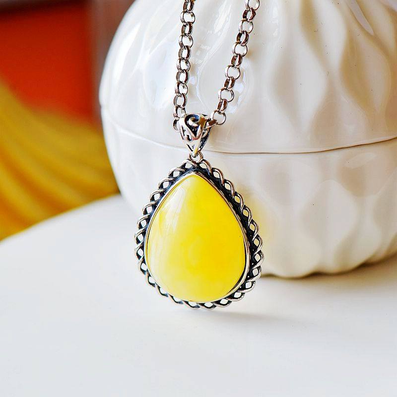 s925纯银吊坠空托女款水滴diy宝玉石镶嵌13*18 15*20 17*22 18*23