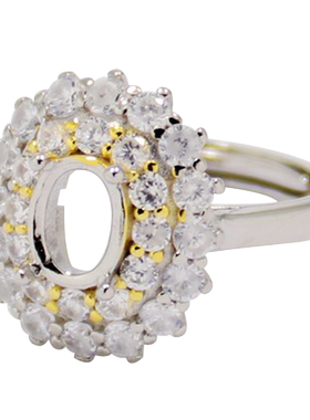 祈禧女S925纯银DIY镶嵌戒指空托