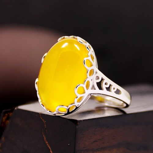 diy蜜蜡琥珀玉石镶嵌戒指空托