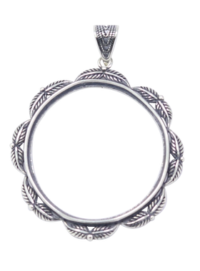 男女款S925纯银DIY镶嵌吊坠空托