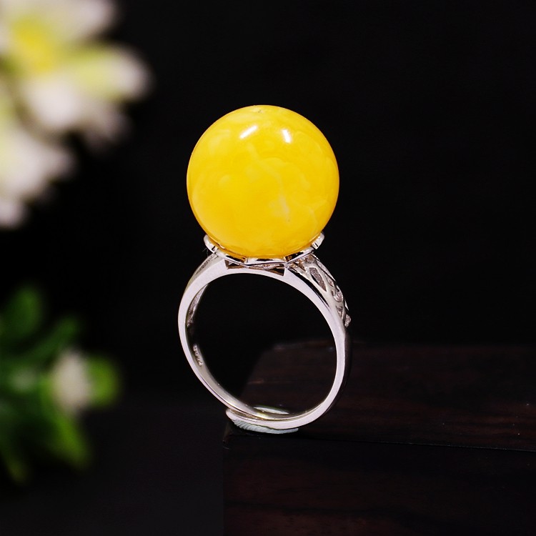 diy托盘蜜蜡玉石珍珠镶嵌戒指