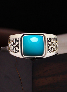 戒指空托男女款DIY蓝珀镶嵌活口