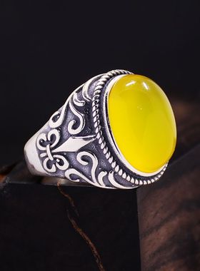 diy蜜蜡琥珀镶嵌活口戒指空托