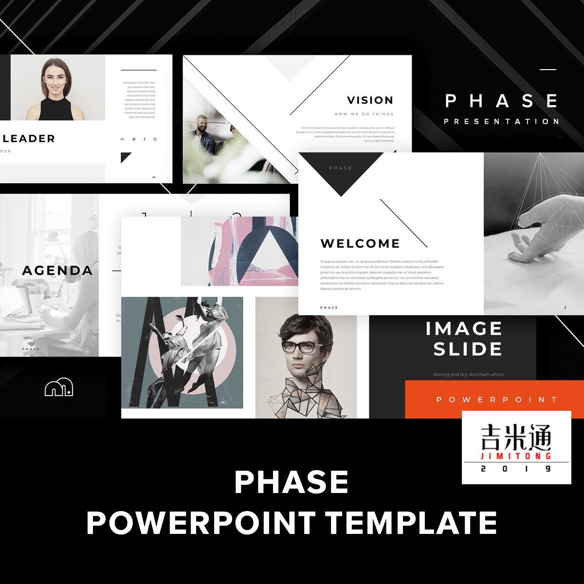 phase presentation template 高端时尚黑白ppt模板.