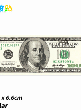 富兰克林美刀贴纸实物1:1比例趣味笔记本电脑旅行箱贴画防水