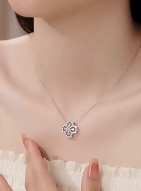 幸运四叶草S999锁骨纯银项链女轻奢小众设计高级感送女友生日礼物