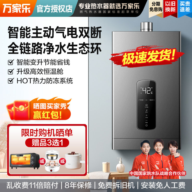 【25年新品】万家乐P2P1气电双防燃气热水器天然气恒温家用强排式