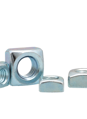 蓝白锌碳钢镀锌 四方螺母  四角方型螺帽M6M8M10M12M16M20 DIN557