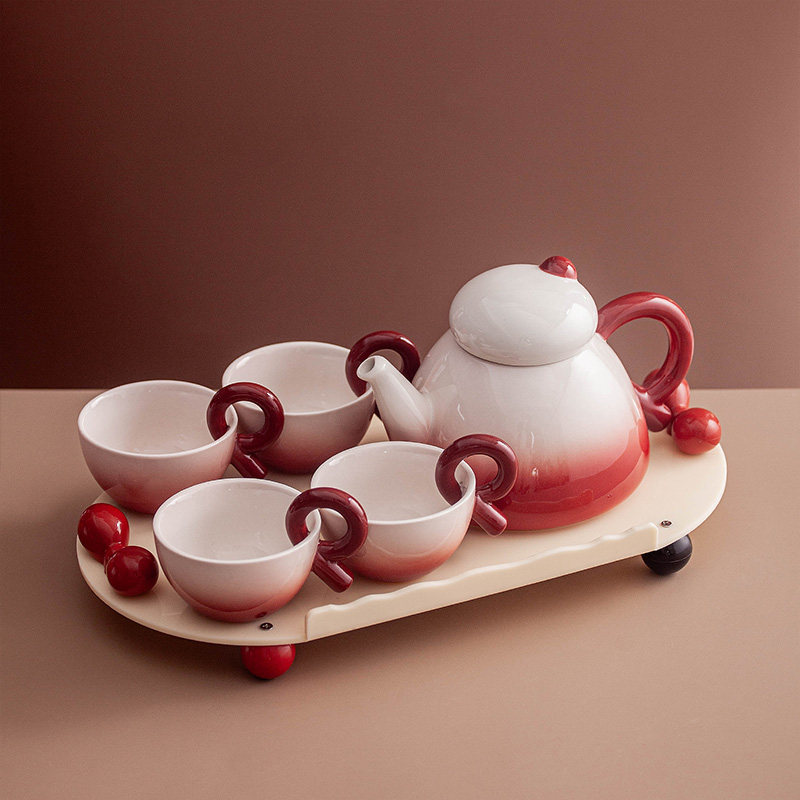 丼美陶瓷花草茶茶杯茶壶套装家用生日乔迁结婚新婚礼物茶具礼盒