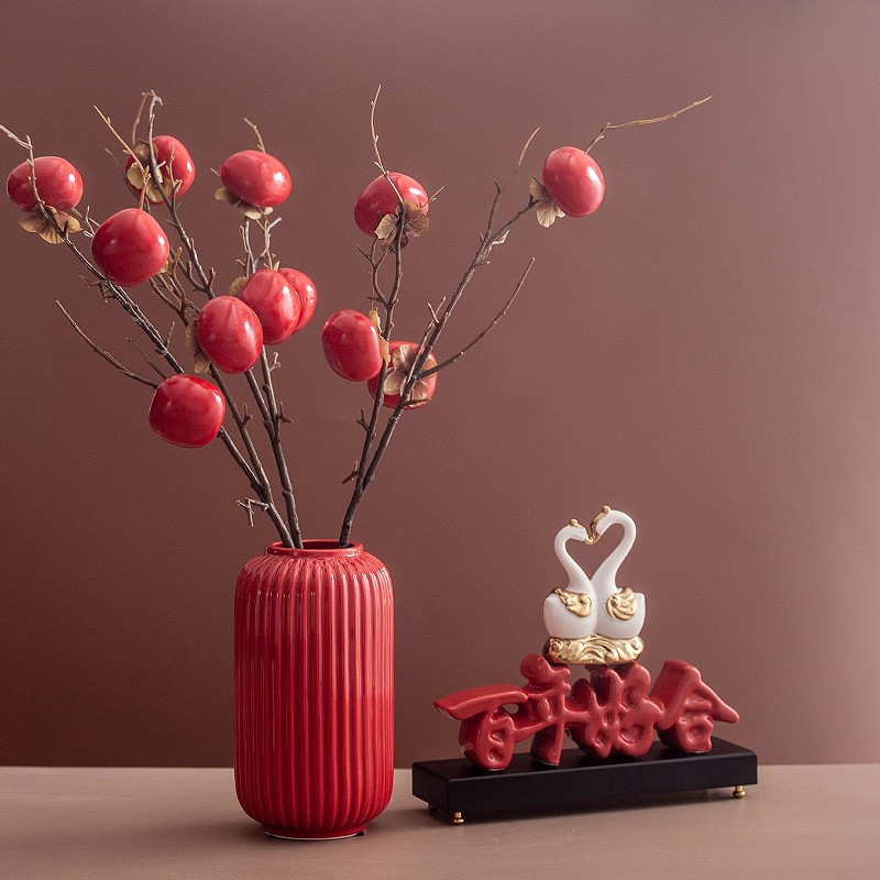 丼美喜庆红色婚庆结婚摆件