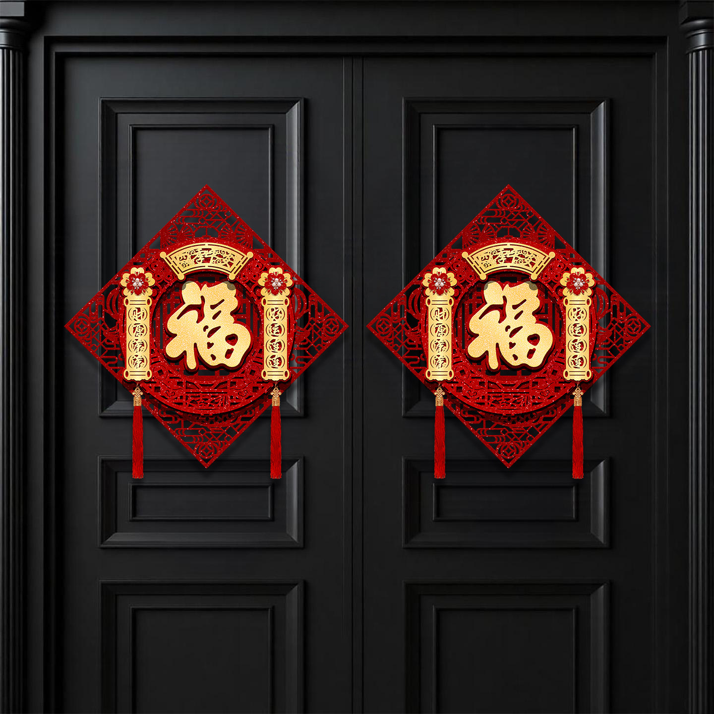 福字门贴2026马年新年绒布背胶大门装饰入户门过年春节立体福字贴,节庆用品/礼品,福字/窗花/窗贴,淘宝优惠券,粉丝福利购,淘宝优惠卷