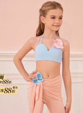 小小ZYM【Sweet chill】上衣挂脖女童拉丁舞练功服后背插扣25029