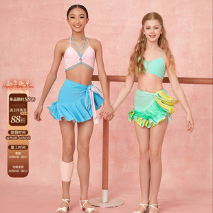 小小ZYM【三件套 】套装上衣裤子半裙 女童拉丁舞练功服百搭S001