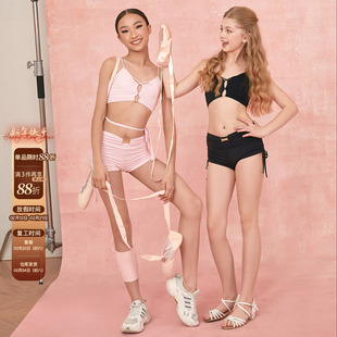 小小ZYM【甜心派】短裤少儿拉丁舞练功服百搭精致金属logo 25028