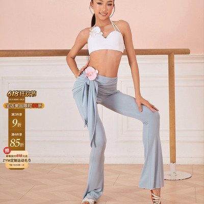 小小ZYM【Safety island】裤子假两件拉丁舞练功服女童微喇24069