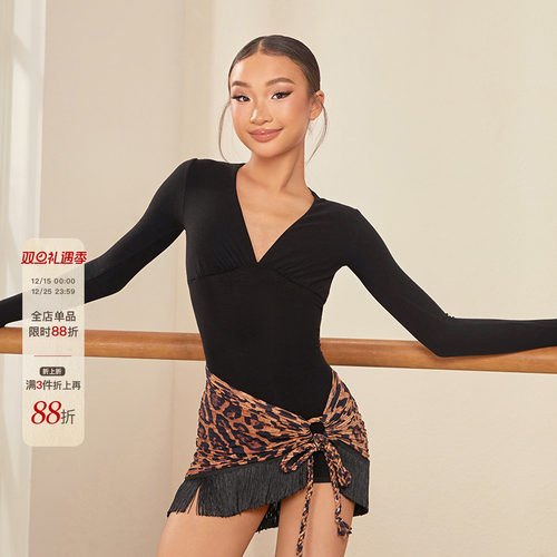 小小ZYM【曼波 Mambo】半裙不规则女孩拉丁舞蹈练功服镂空25044